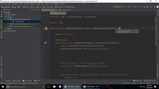 Button Click Event - Android Tutorial | Android Studio смотреть онлайн