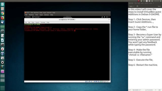 Install VirtualBox Guest Additions in Debian 9 GNOME смотреть онлайн