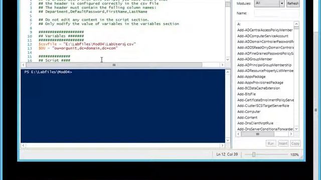20410 Mod4 Lab E2 Using Windows PowerShell to Create User Accounts in Bulk смотреть онлайн