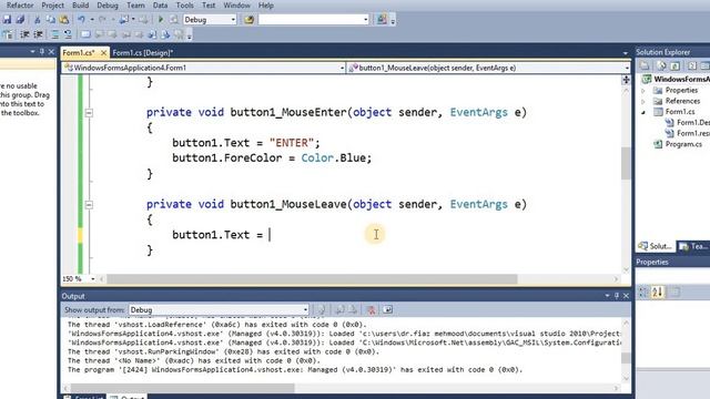 Mouse Events in C# part 1 смотреть онлайн