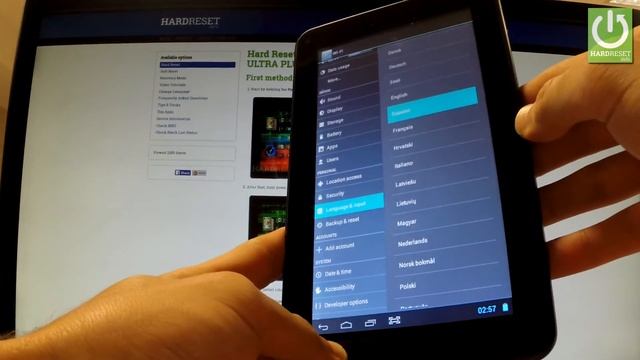 Change Language PRESTIGIO MultiPad 7.0 ULTRA PLUS - Andorid Languages