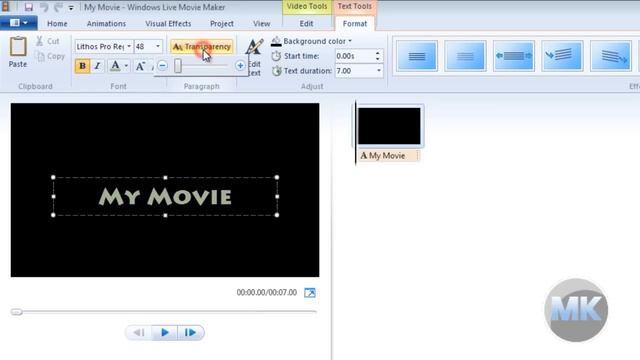 Windows Live Movie Maker 2011: Edit Title/Credit Text with Background Color смотреть онлайн