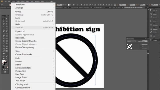 🚫🚫🚫Prohibition sign, NO symbol - Adobe Illustrator tutorial with a voice narration смотреть онлайн