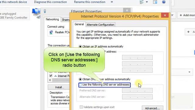How to use given DNS server or manual entered DNS in Windows 10 8 and Windows 8.1 смотреть онлайн