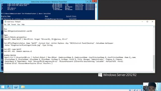Powershell instalacion de dhcp, dns, active directory, gpo wallpaper, dominio, UO - Mauricio Osores смотреть онлайн