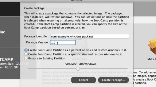 Create a Boot Camp Installer with Winclone Pro