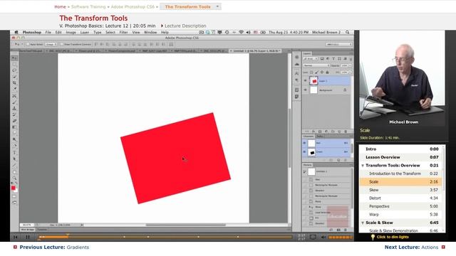 "The Transform Tools" | Adobe Photoshop CS6 with Educator.com смотреть онлайн