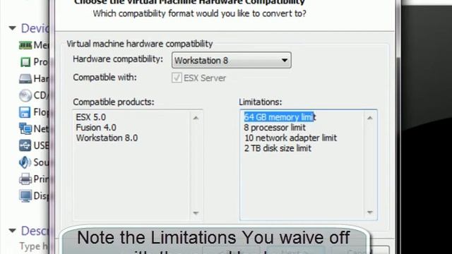 Upgrading Hardware Compatibility in VMware Workstation 8 смотреть онлайн