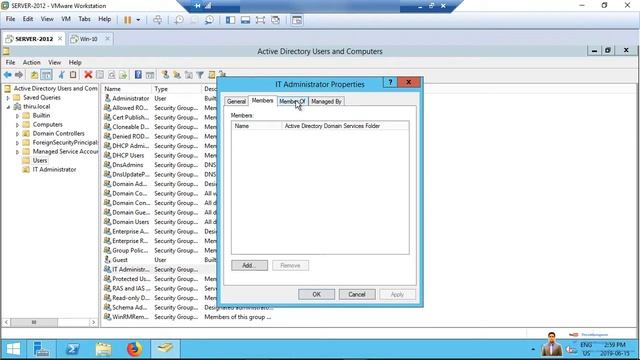 Creating a user and granting domain administrator permission смотреть онлайн