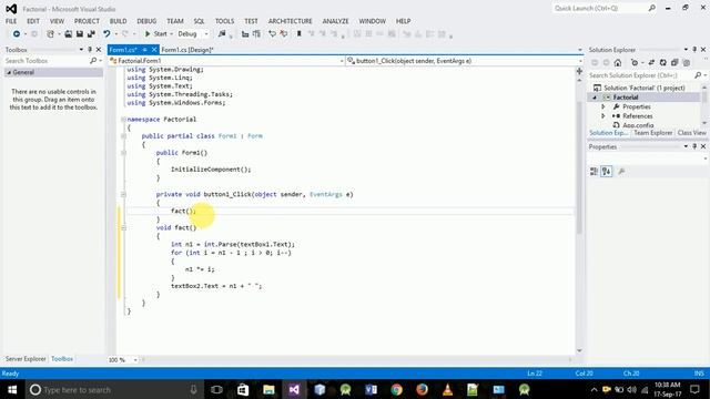 How to find factorial in c# using visual studio 2012 смотреть онлайн