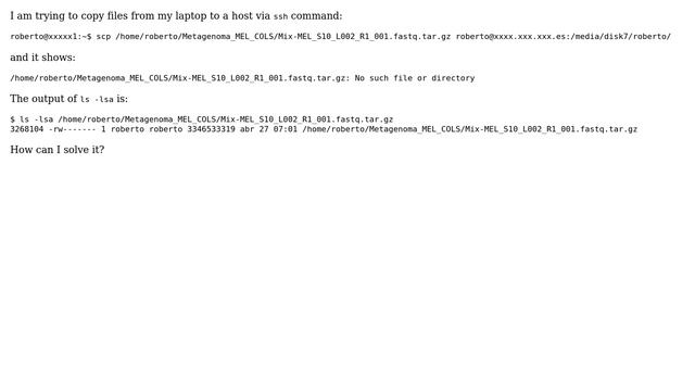 Ubuntu: scp command returned `no such file or directory` error смотреть онлайн