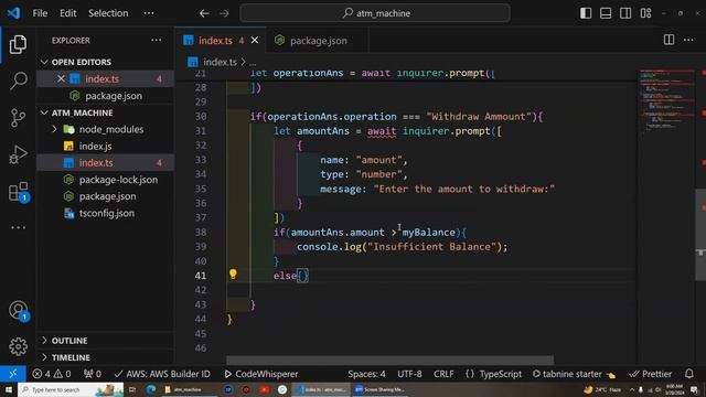 ATM Machine Project | TypeScript , Node.js & Inquirer | Ramzan Coding Night | Governor IT Course смотреть онлайн