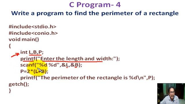 c program to find perimeter of rectangle смотреть онлайн