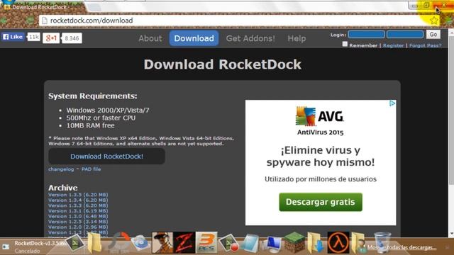 Como descargar RocketDock Par Windows 7 смотреть онлайн
