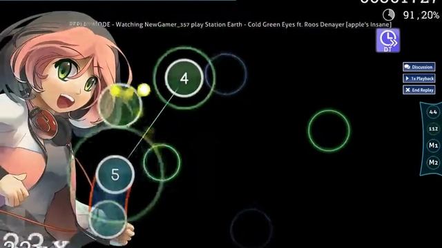 osu! station earth - cold green eyes ft. roos denayer [apple's insane] + DT. Rank - B смотреть онлайн