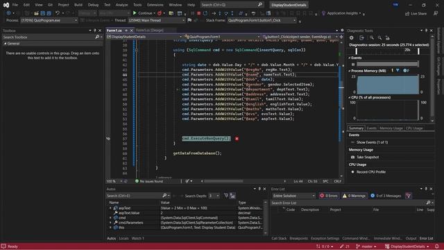 Get student details and save in database (MSSQL) using windows form application using C# смотреть онлайн