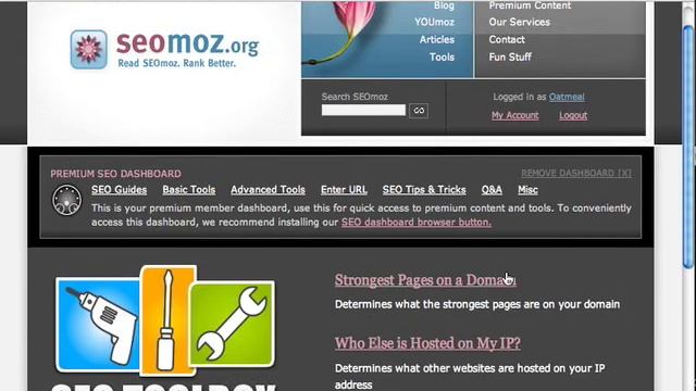 SEOmoz Dashboard & SEO Toolbox смотреть онлайн