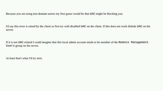 Enter-PSSession: receiving access denied on non domain remote server смотреть онлайн