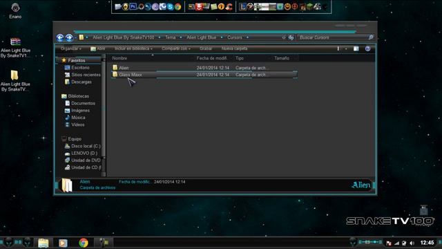 Tema para Windows 7 | Alien Light Blue смотреть онлайн