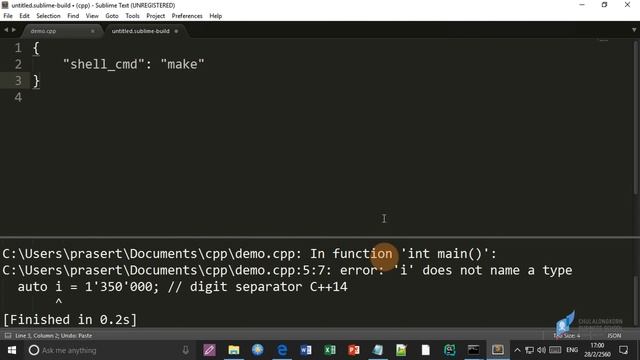 สอน C++: การติดตั้ง Sublime Text 3 และสร้าง build system สำหรับเขียน C++ บน Windows 10 смотреть онлайн