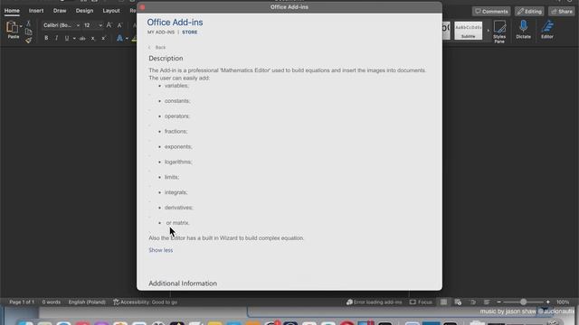 FMath Editor MAC OS add-in/add-on/plugin WORD смотреть онлайн