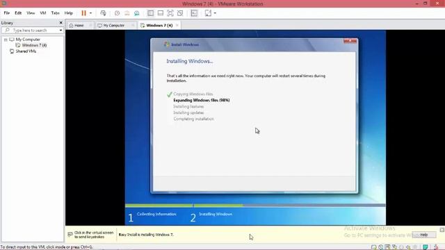 Tutorial Cara install windows 7 melalui aplikasi VMware workstation pro !!! смотреть онлайн