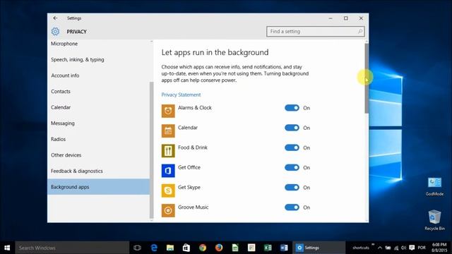 Windows 10 Turn On And Off Background Apps