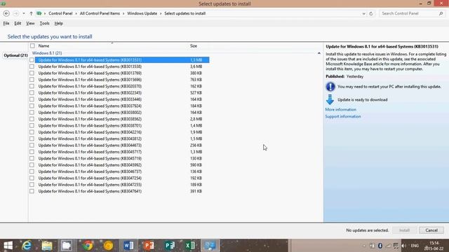 Windows 8.1 Optional Updates in Windows update april 2015 смотреть онлайн