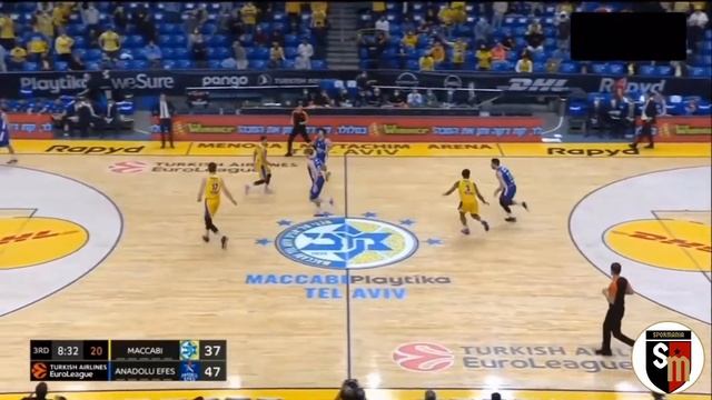 Shan Larkin Maccabi Tel Aviv maçındaki performansı | 15 sayı 3 asist