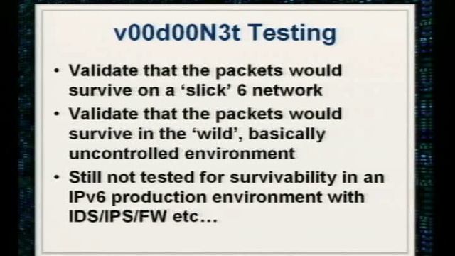 DEFCON 14: Covert Channels using IPv6/ICMPv6 смотреть онлайн