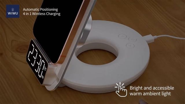 Đế sạc không dây 15W WiWu 4 trong 1 tích hợp đèn ngủ, đồng hồ báo thức M11 смотреть онлайн