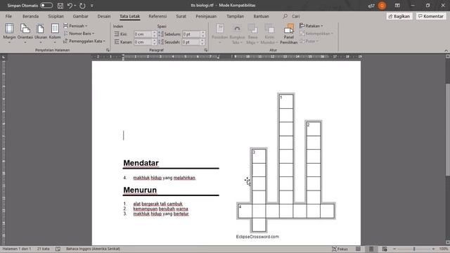 Cara Membuat TTS ONLINE, dengan aplikasi EclipseCrossWord dan LiveWorksheet смотреть онлайн