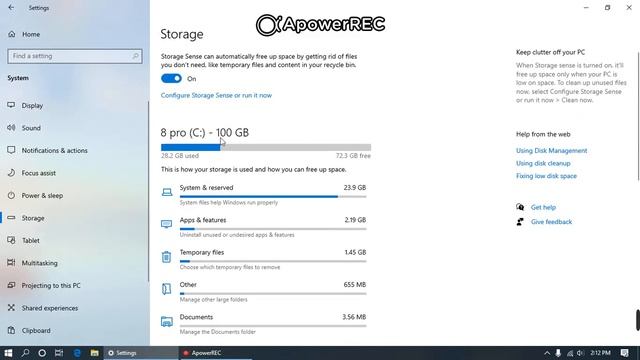 Windows 10 Pro N features-- Storage Sense, Clip board, Night Light settings. смотреть онлайн