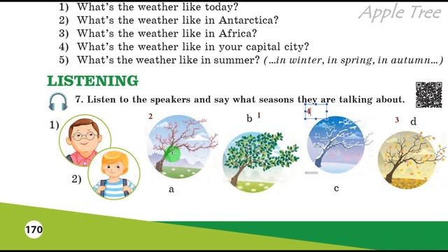 Нерсисян 5 НУШ Unit 5 Nature & Weather Weather & Climate pр. 169-172 Student's Book смотреть онлайн