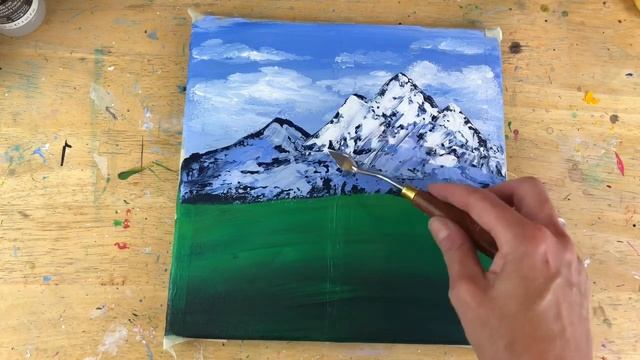 Acrylic Painting for Beginners- Looking at mountains through the window смотреть онлайн
