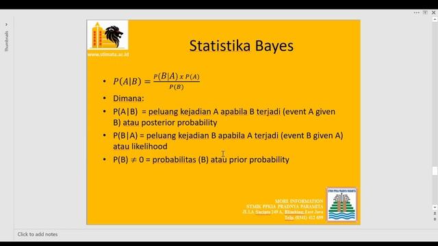 Sistem Cerdas (Machine Learning) | Statistik dan Probabilitas (Bayes) смотреть онлайн