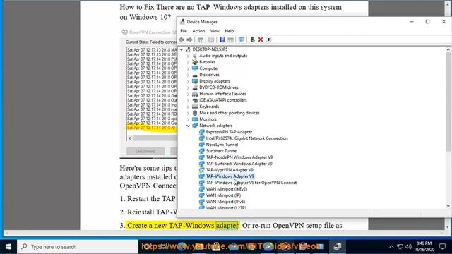 Fix There are no TAP-Windows adapters installed on this system on Windows 10 смотреть онлайн