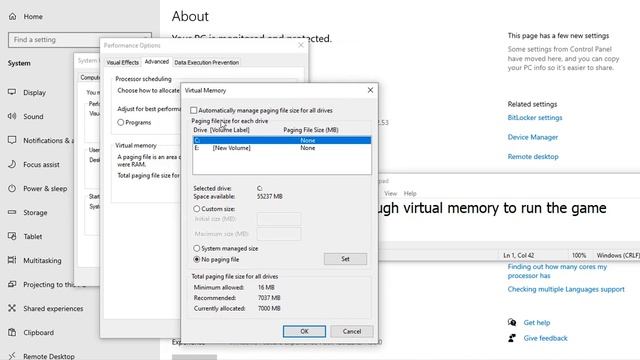 ظهور رساله عند تشغيل لعبة not enough virtual memory to run the game حل مشكلة الميموري وزيادة المساح смотреть онлайн