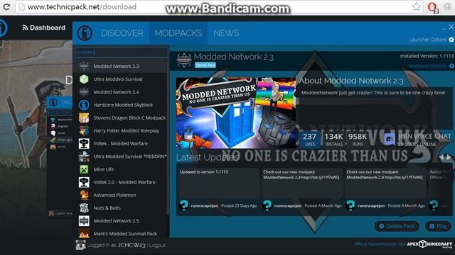 How To Download Modded Network AKA Crazy Craft With TECHNIC LAUNCHER смотреть онлайн