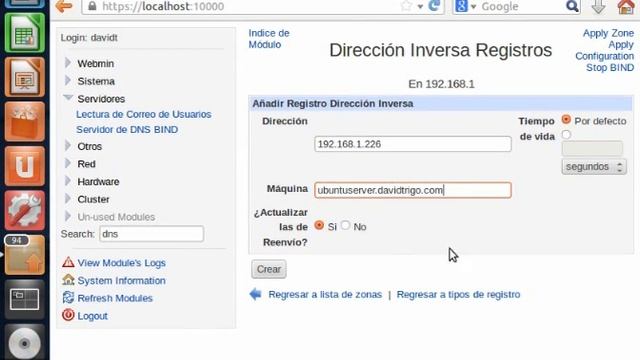 5. Instalación y configuración de servidor DNS en Ubuntu con Webmin смотреть онлайн