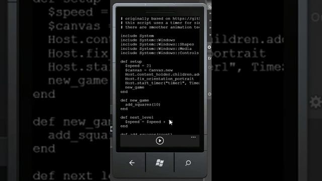 Iron7 - WP7 - IronRuby - squares and aliens on Windows Phone смотреть онлайн