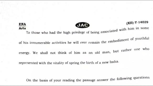 Jac board Class 12 English Core 28 March Exam paper Answer key смотреть онлайн