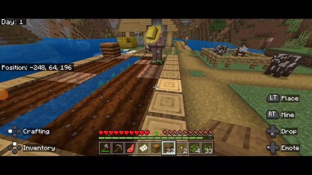 I played Minecraft Pocket Edition With Controller - Minecraft Survival Gameplay part 1 смотреть онлайн