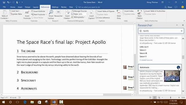 Explore Researcher in Microsoft Word смотреть онлайн