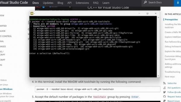 Installing MinGW to build C++ Code on Windows