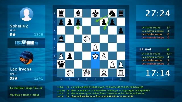 Chess Game Analysis: Lex Irvens - Soheil62 : 0-1 (By ChessFriends.com) смотреть онлайн