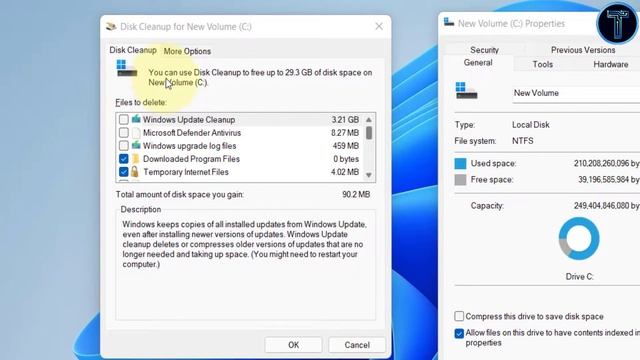 How to free up space after Windows 11 using Disk Cleanup, Delete Previous Windows installation. смотреть онлайн