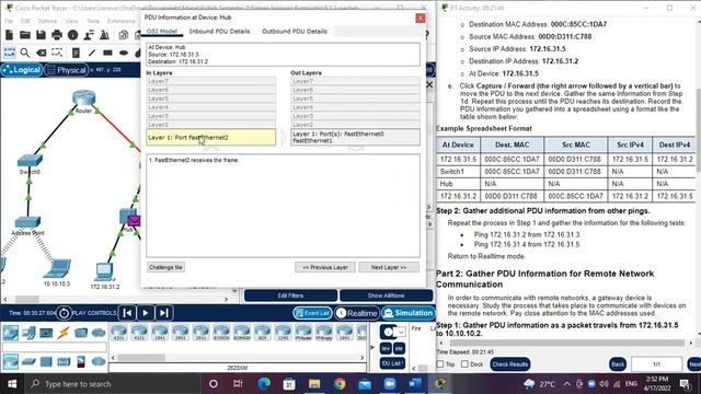 Class Activity 9.1.3 Packet Tracer - Identify MAC and IP Addresses смотреть онлайн