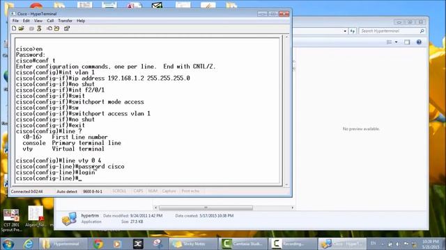 lesson 1: setup a cisco switch for telnet смотреть онлайн