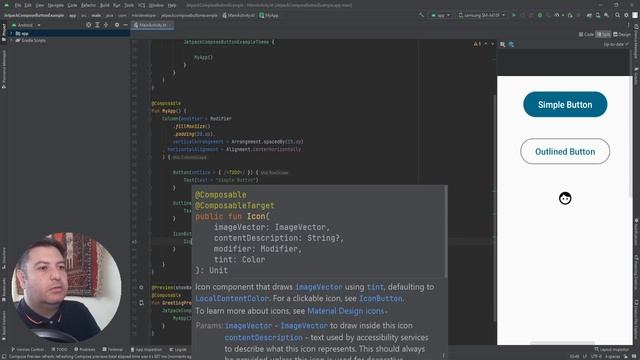 8 - Button types in Jetpack Compose - Android Studio смотреть онлайн